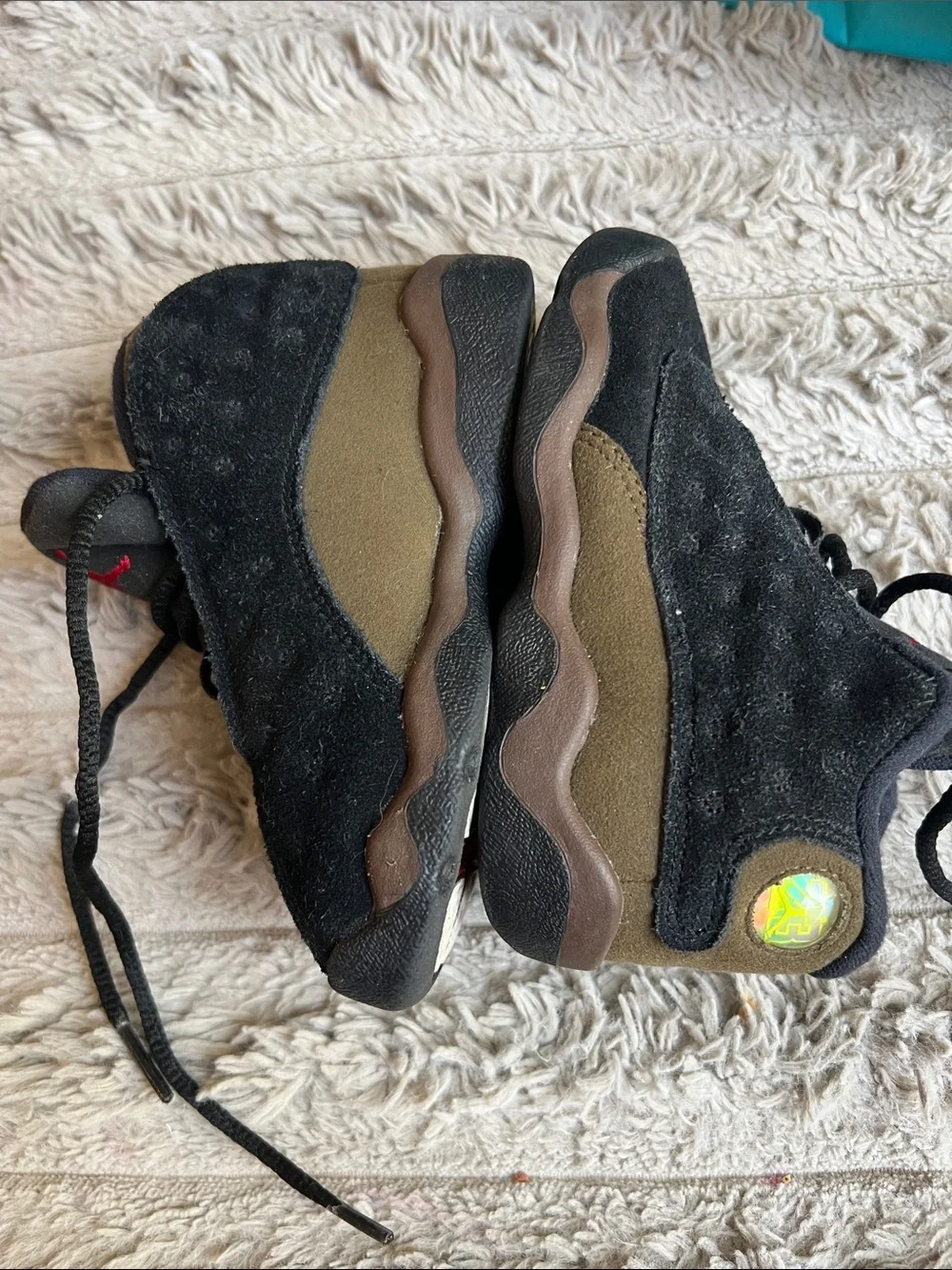 Jordan Black Suede Baby Sneakers with Red Jumpman